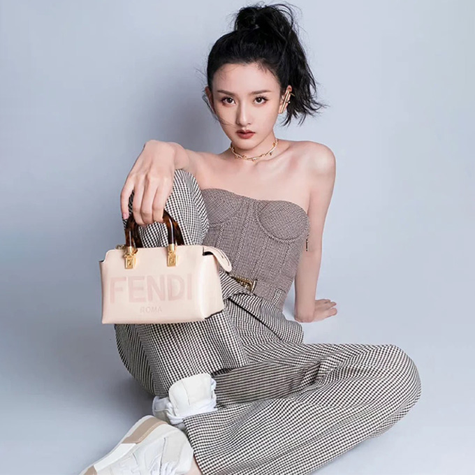 fendi by the way mini boston leather handbag
